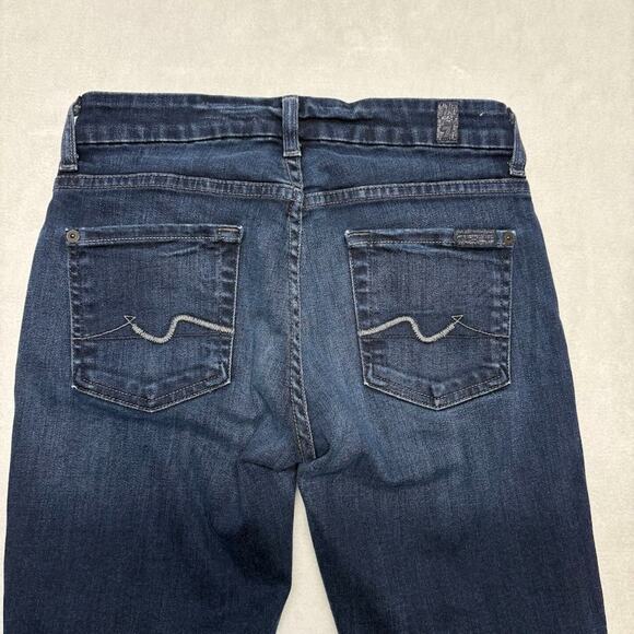 7 For All Mankind Kimmie Low Rise Bootcut Jeans Womens Size 26 Blue Denim - Picture 4 of 12